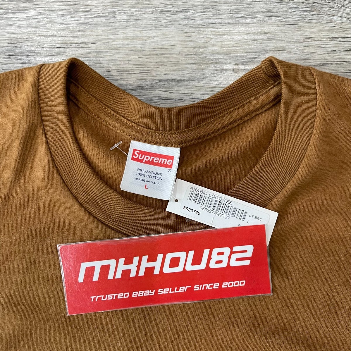 New Supreme Arabic Tee T-Shirt Top Light Brown Spring Summer New Supreme Arabic Tee T-Shirt Top Light Brown Spring Summer