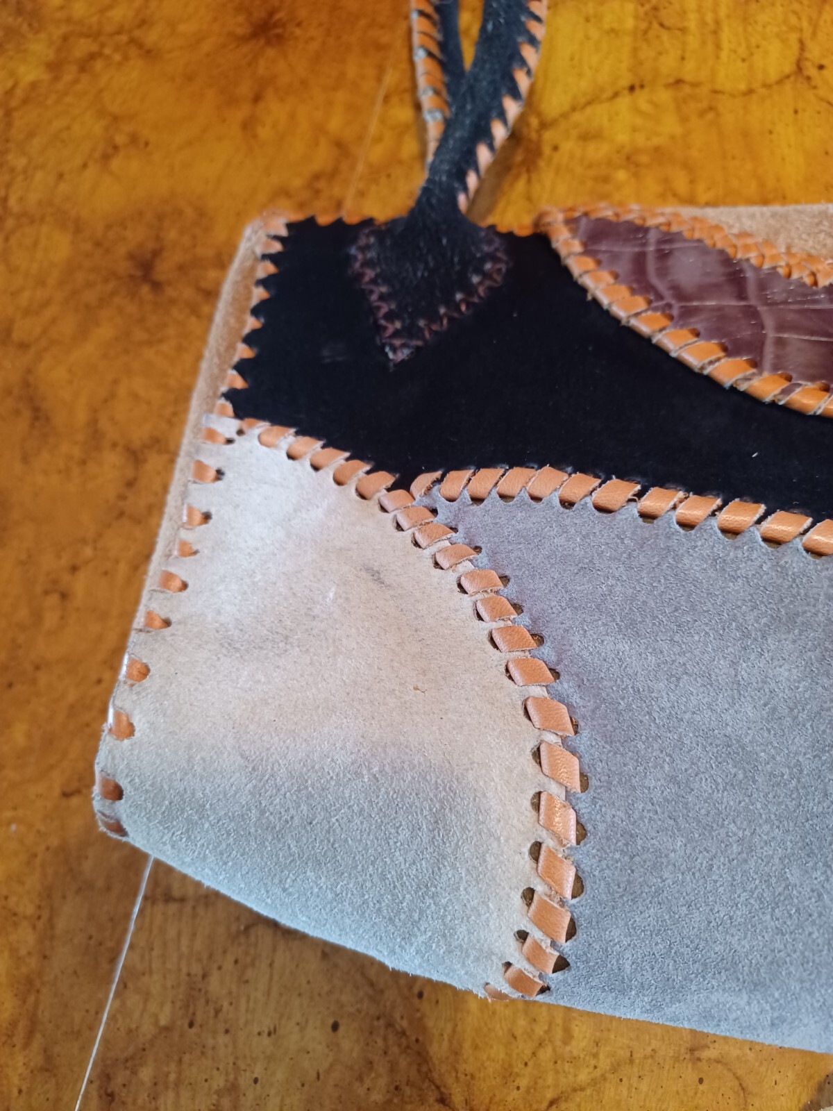 Unique Suede Patchwork Boho Purse Shoulder Bag Bo… - image 13