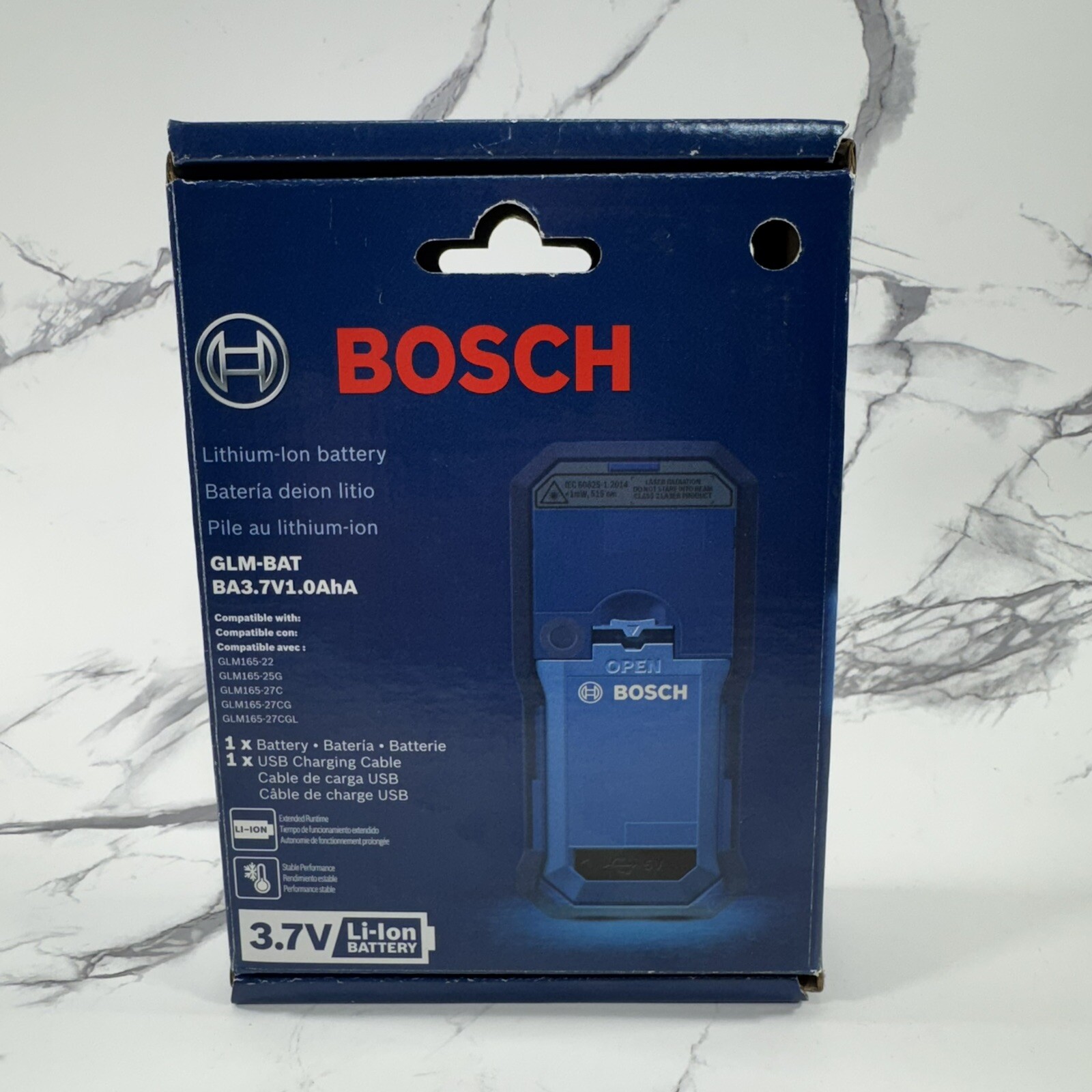 Bosch GLM-BAT 3.7V Lithium-Ion 1.0 Ah Battery + Charging Cable *NEW*
