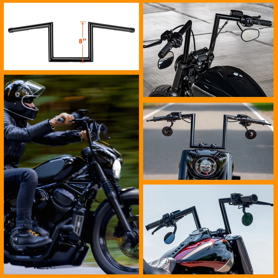 Manillar colgante Ape de 1" barra en Z 8" 10" elevación para Victory Vegas martillo de 8 bolas personalizado Foto 2 de 4