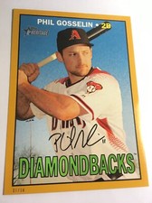 2016 Topps Heritage High Number 5x7 Phil Gosselin DBacks 537 #'d /10 Gold