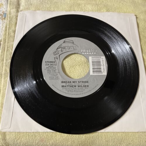 Break My Stride (2 Versions) * by Matthew Wilder (7", 1983, Private I)