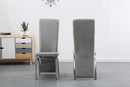 Marble 130, 160, 180 cm Dining Table with 6 Velvet Chairs Black Cream Grey White - Picture 46 of 64