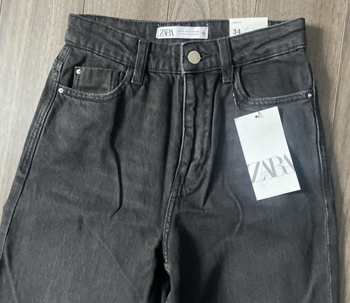 Zara Womens Mom Fit High Rise Slim Ankle Comfort Dark Wash Jeans Black Sz 2 NWT - Picture 3 of 9