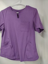 Climate Right Cuddl Duds Nurse STNA Hospitality Scrub Top V-Neck 6 Pocket S