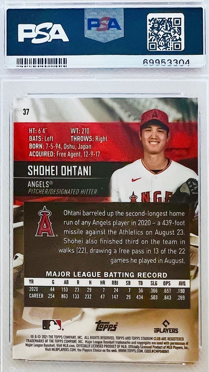 2021 Topps Stadium Club Chrome Shohei Ohtani 1991 Club PSA 10