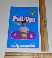 Vintage 1994 Huggies Pull-Ups Baby Diapers Child Little Boy Empty Sample Bag