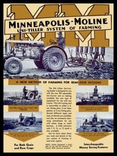 Minneapolis Moline UNI-Tiller System of Farming New Metal Sign: 9x12" Ships Free