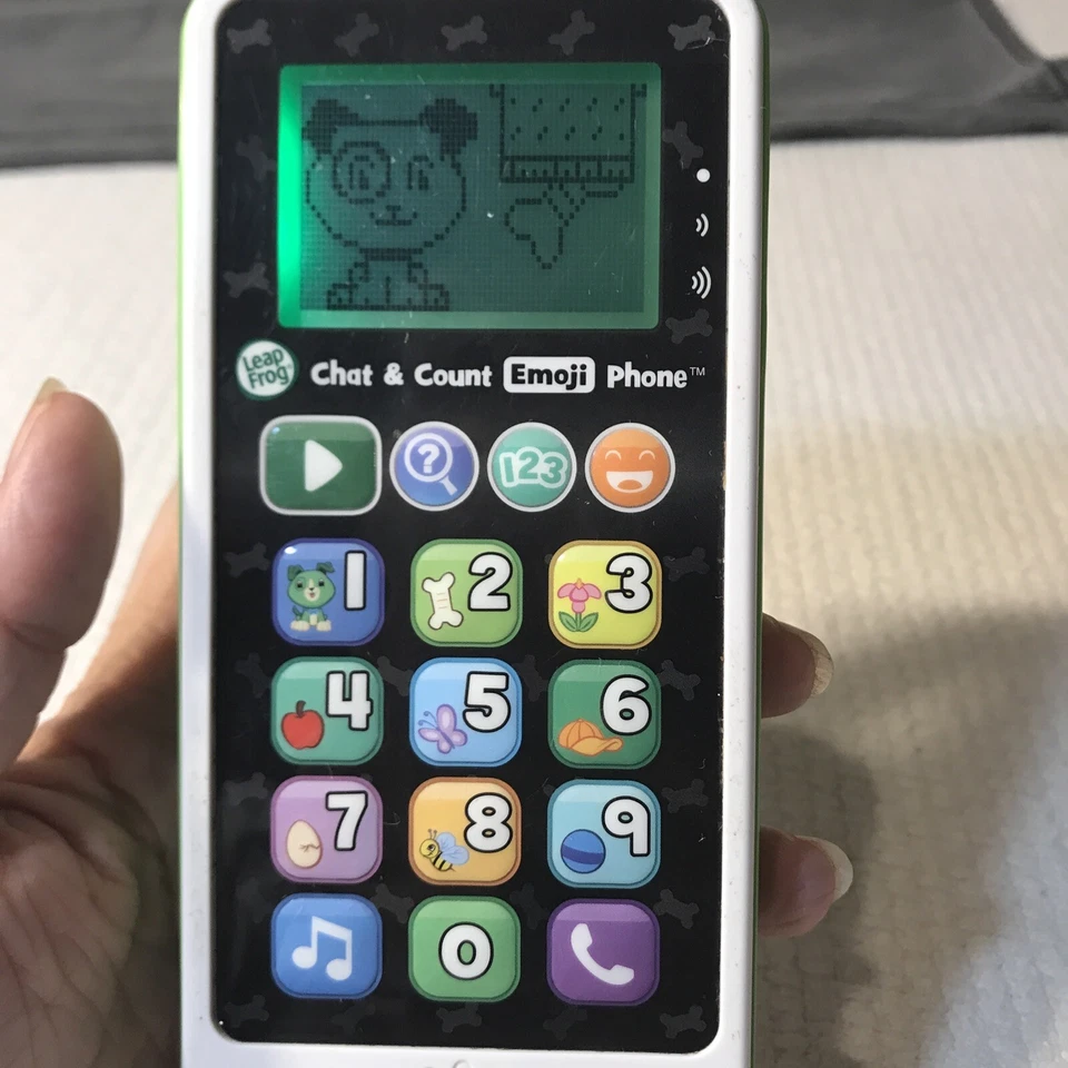 Leap Frog Chat & Count Emoji Phone Green Teaches Core Learning Skills, Games, - Image 3 of 4
