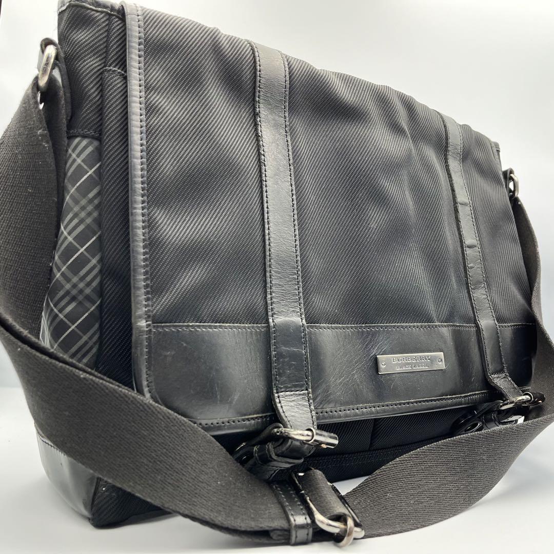 Burberry Black Label Messenger Bag Check Black Nylon From Burberry Black Label Messenger Bag Check Black Nylon From