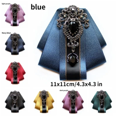 Herren Fliege mit Satin Glitzer Streifen Navy Burgundy Grün Blau Dunkel lila - Bild 1 von 4