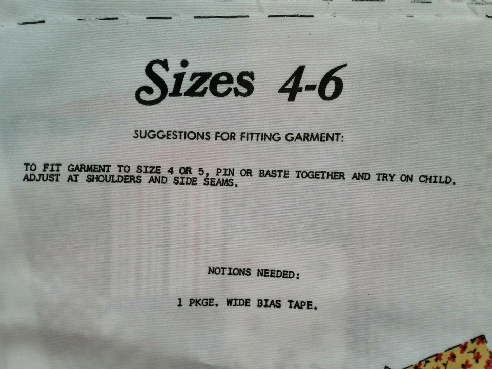 Springs Vtg Girls Sz 4-6 Faux Patchwork Dress Jumper Cut & Sew Cotton Fabric 70s - Image 2 of 4