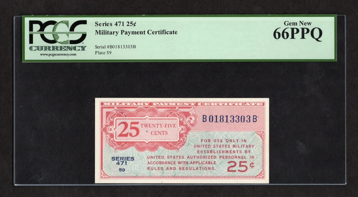 25c Denomination US Military Payment Certificates for sale | eBay