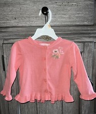 Janie and Jack Baby Girl 6-12 M Cardigan Sweater Flowers Embroidered Button Down
