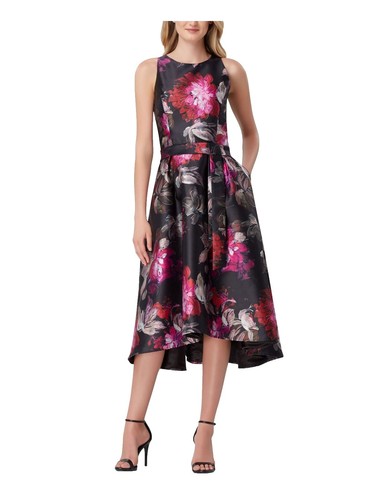 t tahari printed tiered midi dress T Tahari Women's Printed Peplum-Hem Midi Dress