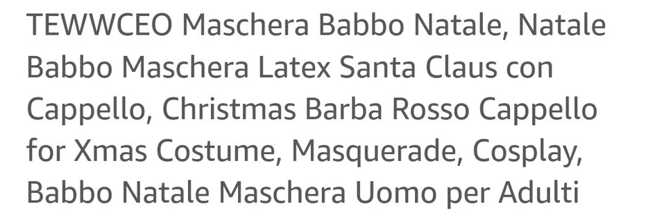 Maschera Babbo Natale, Natale Babbo Maschera Latex Santa Claus Con Cappello, Chr - Immagine 2 di 2