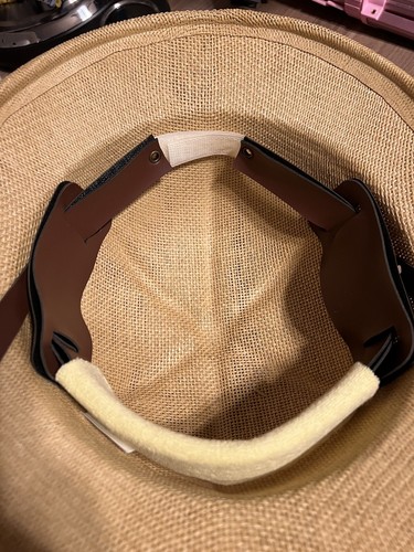 Men Straw Pith Jungle Helmet African Explorer Sweatband Summer Hat - Picture 6 of 6