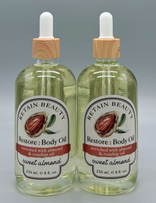 [2] Retain Beauty by Home & Body Co Restore: Body Oil ~Sweet Almond~ 8 fl oz New