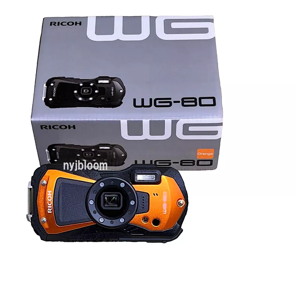New RICOH WG-80 Digital Camera -ORANGE - All Weather Model 16MP Underwater Photo