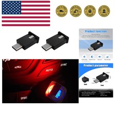 2 PCS USB Type C LED Ambient Light, 8 Colors RGB Dynamic Gradient Brightness ...