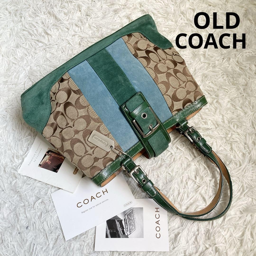 Coach Tote Bag Canvas Beige Signature Authentic G08071007