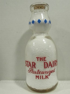TRPQCT Milk Bottle The Star Dairy New London CT NEW LONDON CO Cream Top 2-Color