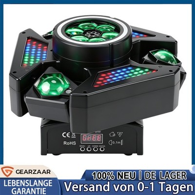 LED Beam Moving Head 3 Lampenarm Soundsteuerung Spotlight RGBW LED 250W DMX512