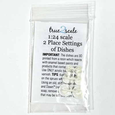 #ad True2Scale 1:24 Scale Miniature Dishes 2 Place Settings Resin Dish Set $7.99