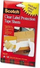 Scotch 822P ScotchPad Label Protection Tape Sheets, 4 x 6, Clear, 25/Pad, 2...