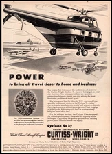 1950s vintage Ad CURTISS WRIGHT Cyclone 9  Powers SIKORSKY S-58 Helicopter062925