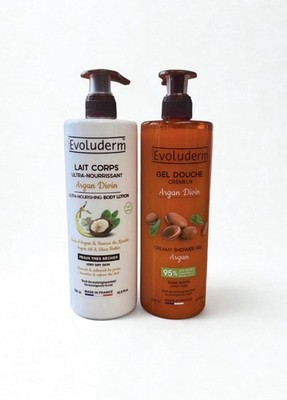 Evoluderm Argan Oil & Shea Butter Nourishing Body Lotion & Creamy Shower Gel