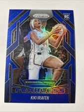 2025 Prizm WNBA Kiki Iriafen (RC) Fearless Blue 38/49 SP - Mystics Rookie