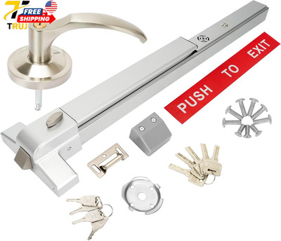 Commercial Door Push Bar Panic Exit Device with Exterior Lever with Alarm 27.5 