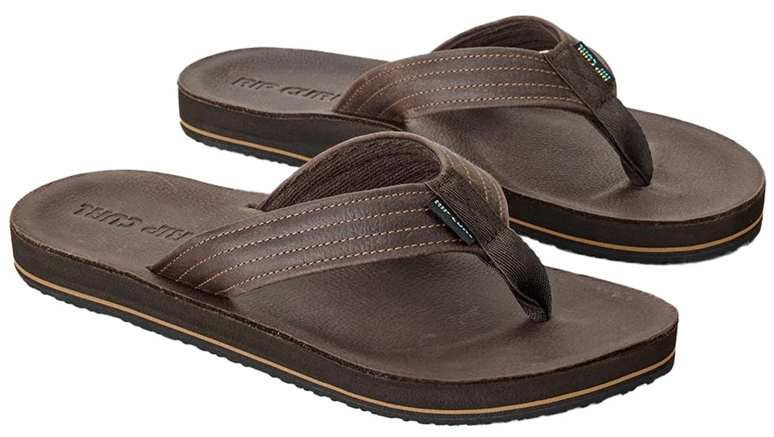 Rip Curl Men’s Surf Revival Leather Sandals – Premium Leather, Dark Brown