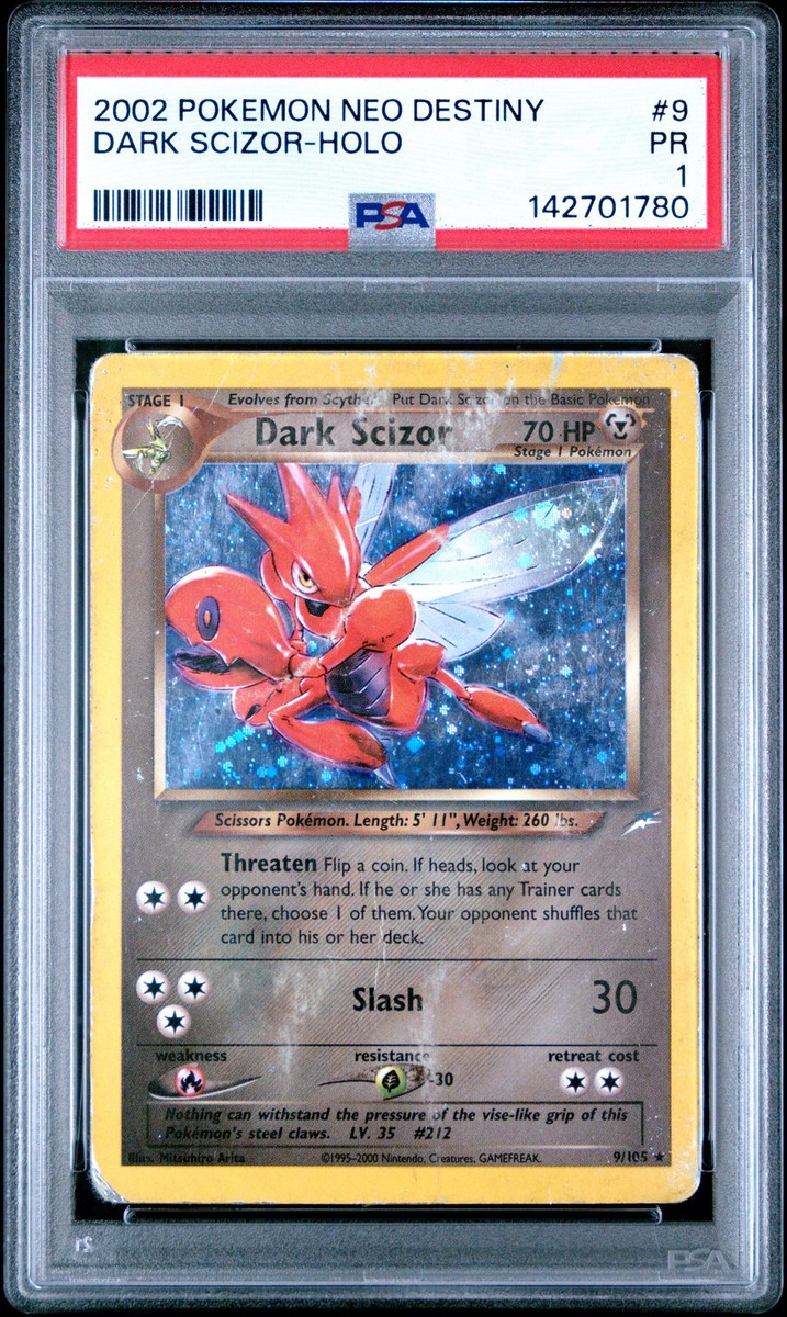 PSA 1 Dark Scizor 9/105 2002 Pokemon Neo Destiny Holo Rare Pokemon