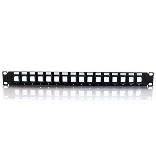 16 Port Ethernet Patch Panel 1U Black Keystone Panel for Networking Setup - Image 2 of 4