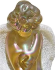 Fenton Guardian Angel Autumn Gold Iridescent Glass Frosted Wings 3 1/2" Tall