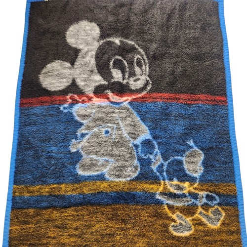 Vtg 1984 Walt Disney Mickey Mouse Donald Duck Baby Blanket Biederlack 34X26" - Picture 3 of 8