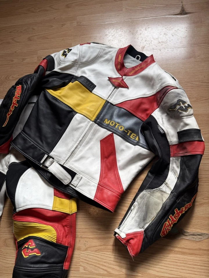 Field sheer Vintage racing Leather Jacket And Pants Set - Image 2 of 4