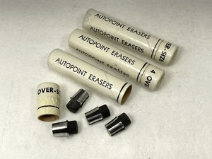 nos AUTOPOINT Mechanical Pencil ERASERS ~ 4ea OVERSIZE BLACK ~ $5 ship+Free