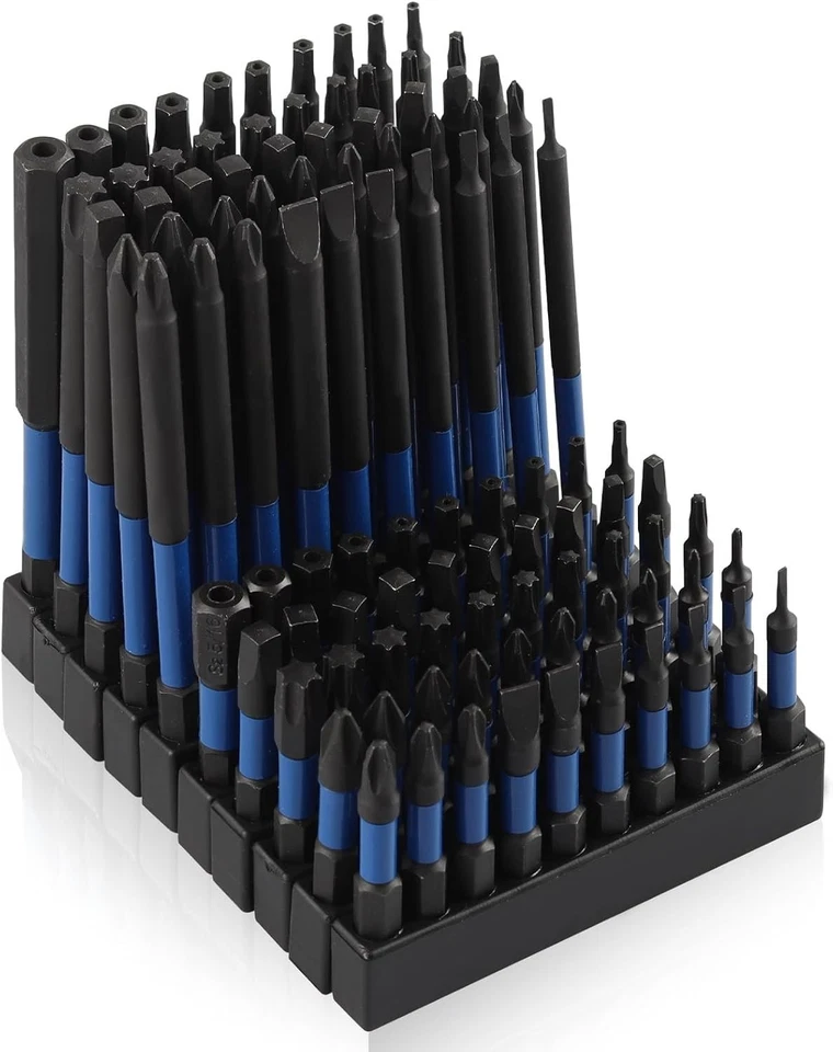 Comprehensive 100-Piece Screwdriver Bit Set - 14 Slotted, 26 Phillips & More - Image 3 of 4