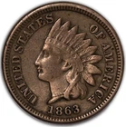 1863 Indian Head Cent 1c Very Fine VF+
