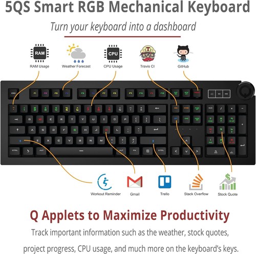 Das Keyboard 5QS Smart RGB Programmable Mechanical Keyboard (104 Keys) - Black - Picture 4 of 5