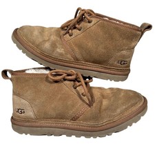 UGG Neumel Chestnut Suede Sherling Lace Up Ankle Boots Slippers Womens 8