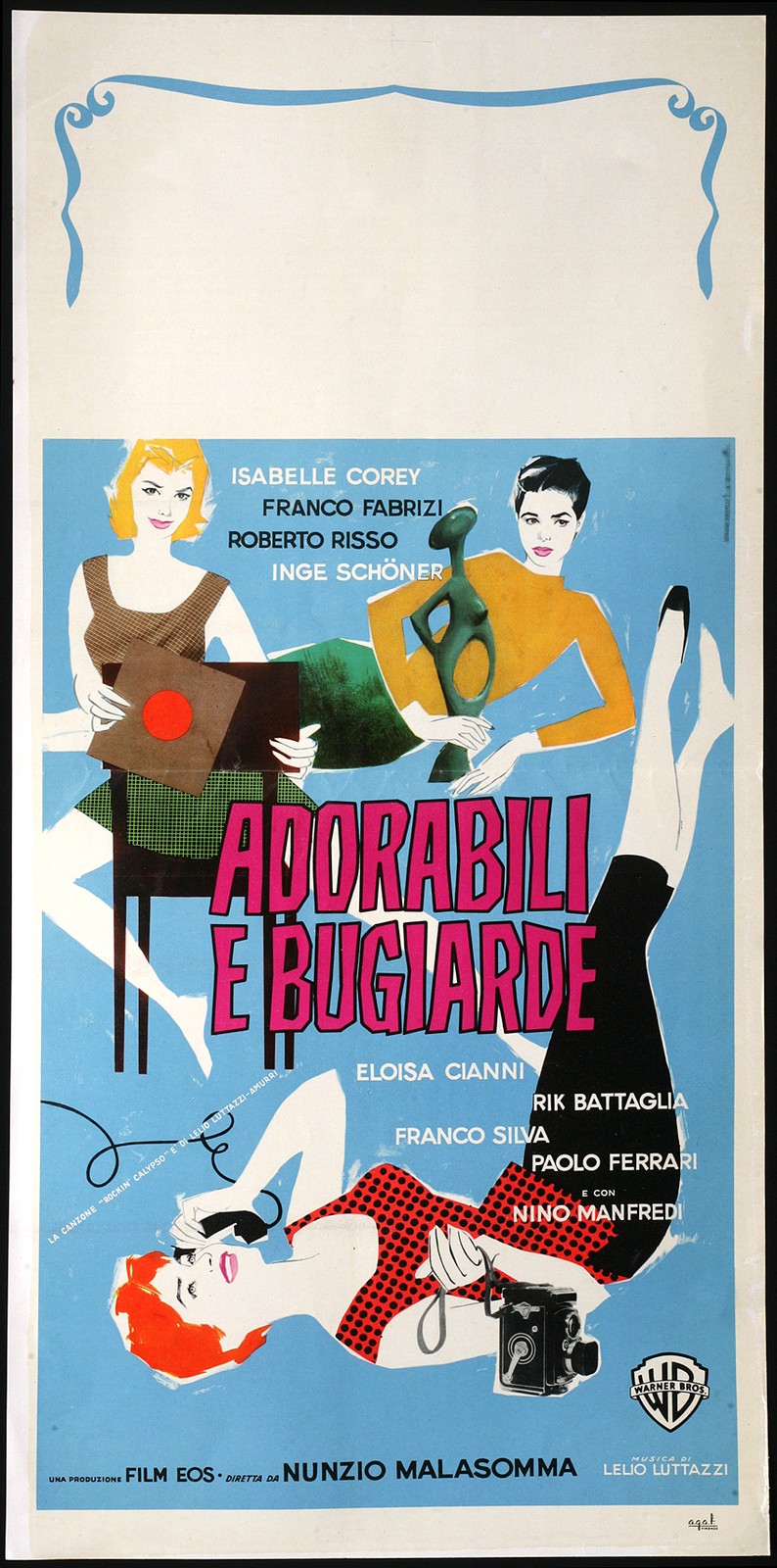 Locandina originale film Adorabili e bugiarde (1958) - Regia di Nunzio Malasomma