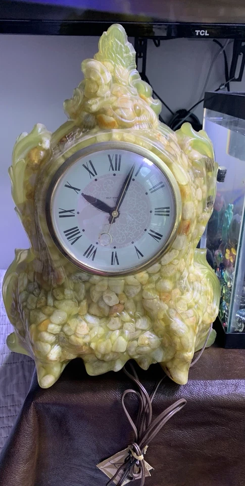 Reloj de vómito Lanshire Mid Century resina y piedra-Works reloj de capa pesada Foto 4 de 4