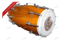 Indian Musical Instrument Folk Wedding Kirtan Nuts Bolt Dholak With Cover