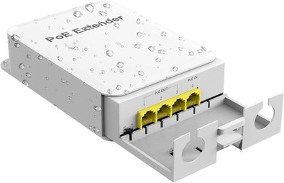 Outdoor Waterproof Gigabit PoE+ Extender (1 PoE+ 30W input, 3 PoE outputs)