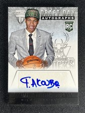 2013-14 Panini Titanium Giannis Antetokounmpo #17 Draft Day Auto RC Rookie Bucks