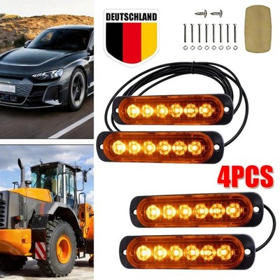 4stk Frontblitzer LED Blitzlicht Warnleuchte Strobe Licht Gelb 12V  KFZ LKW